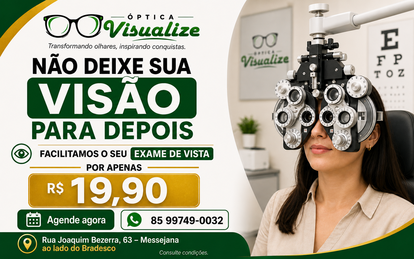 Exame de vista na Óptica Visualize por apenas R$ 19,90 — agende agora